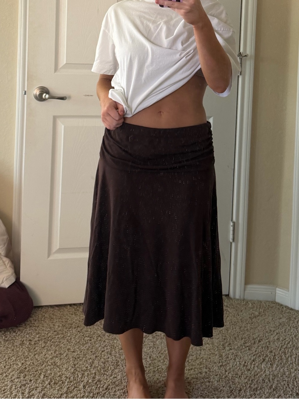 Classic Brown A-Line Women's Skirt
